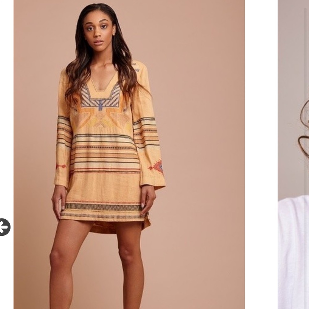 Free People Sundown Mini Embroidered Tunic Size XS